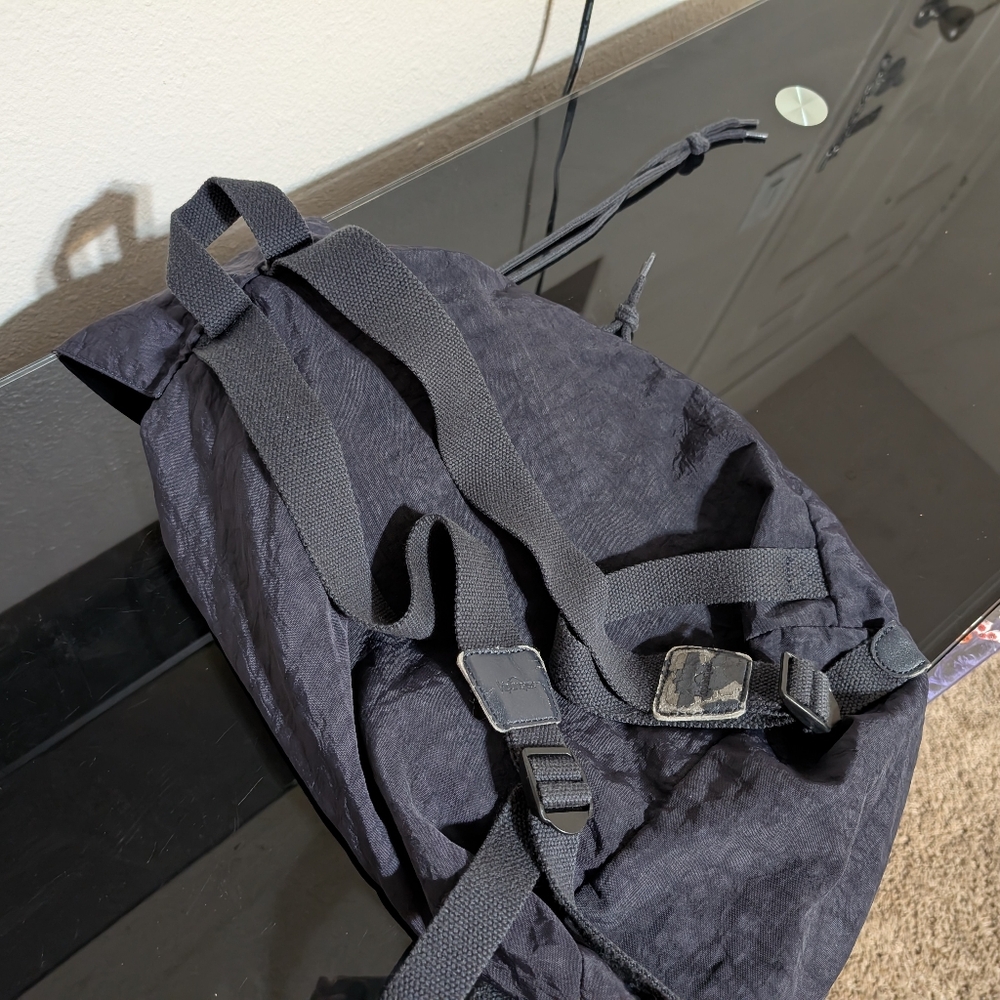 Vintage Kipling Drawstring Flap Backpack Bag Zip … - image 5